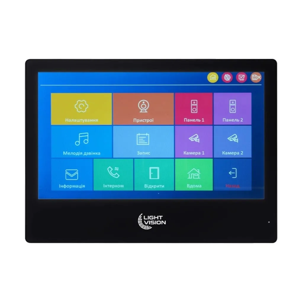 Комплект відеодомофона Light Vision: домофон 10" Singapore (AI) FHD Black та відеопанель RIO FHD Black- Фото 3